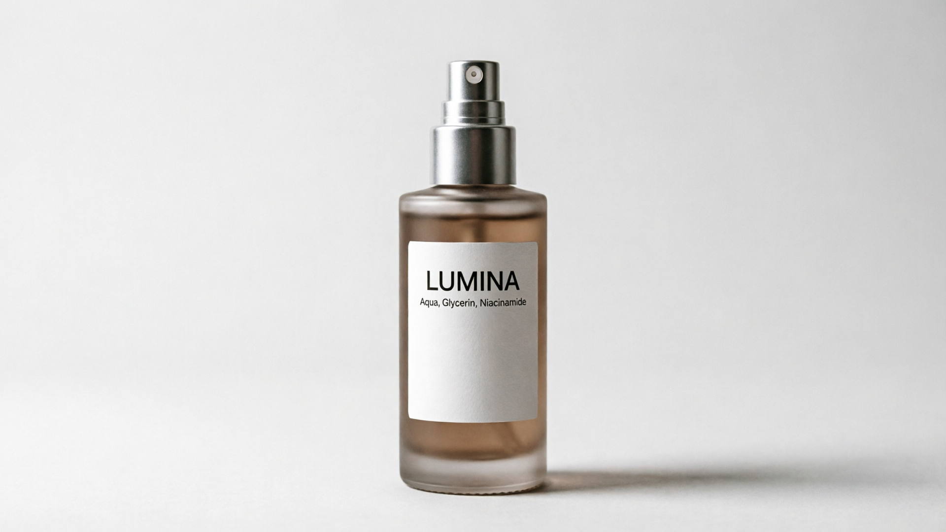 High-resolution product bottle on neutral background for vertical crop