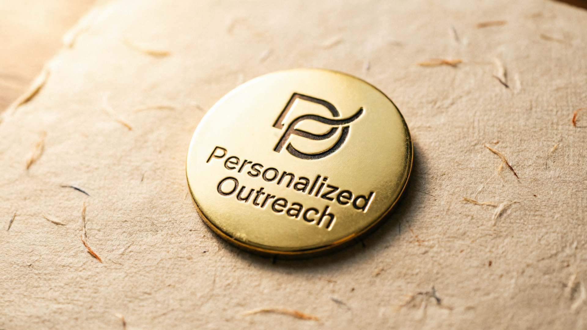 Personalized badge on paper background, 9:16