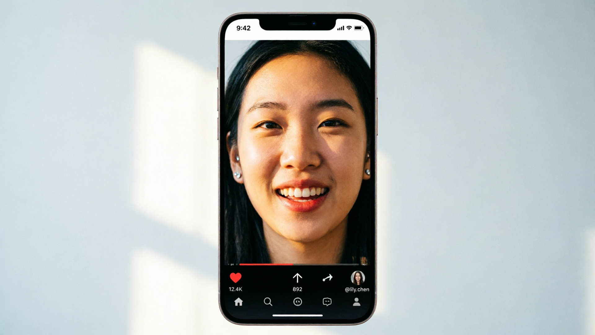 Phone playing a vertical lipsync clip