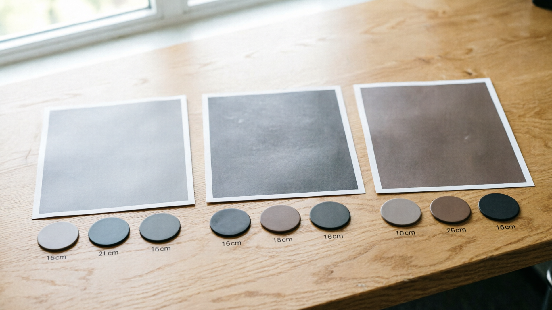 Generated brand hero images with visible color swatches on desk