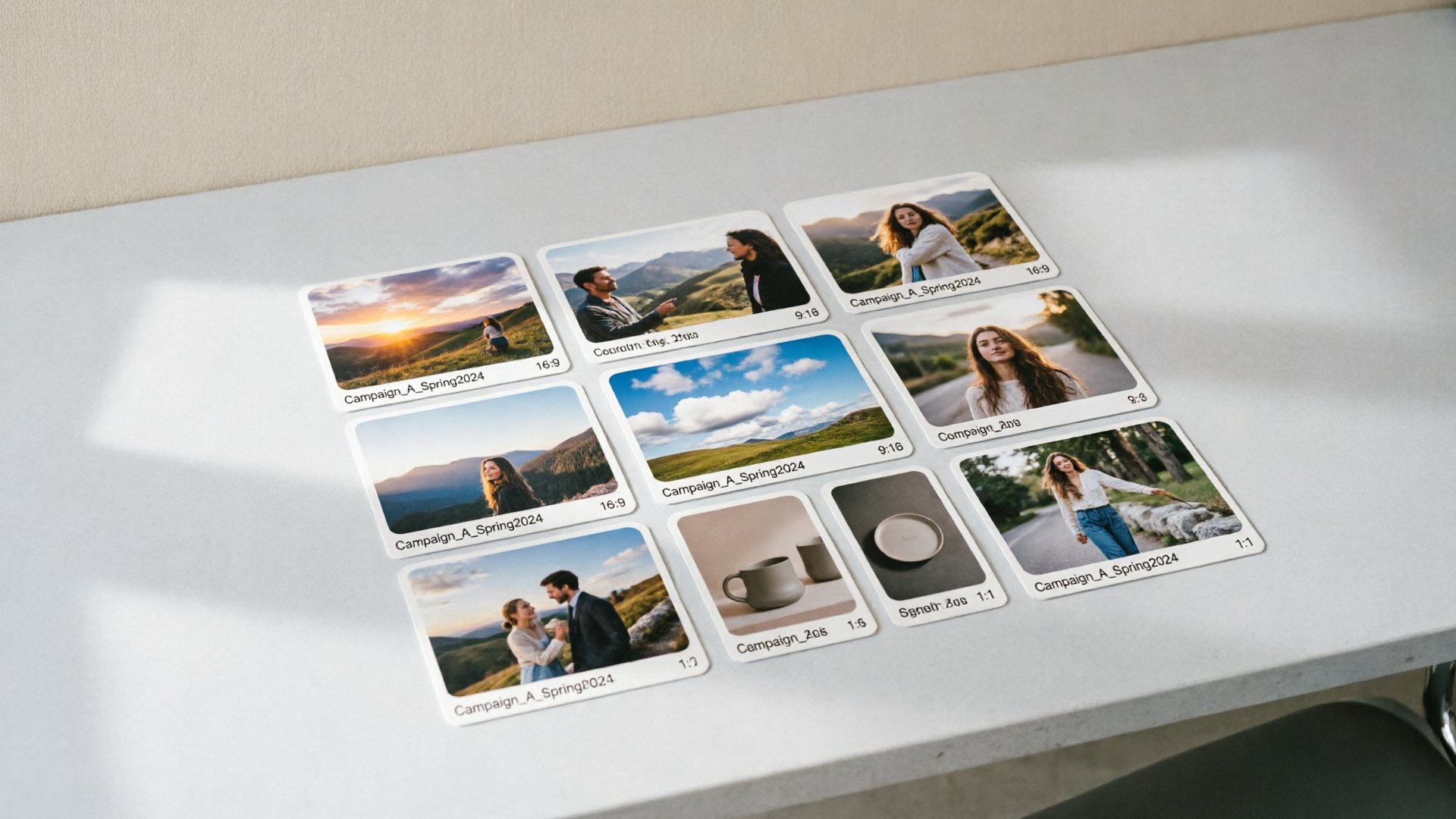 Exported image files with campaign tags and aspect ratios