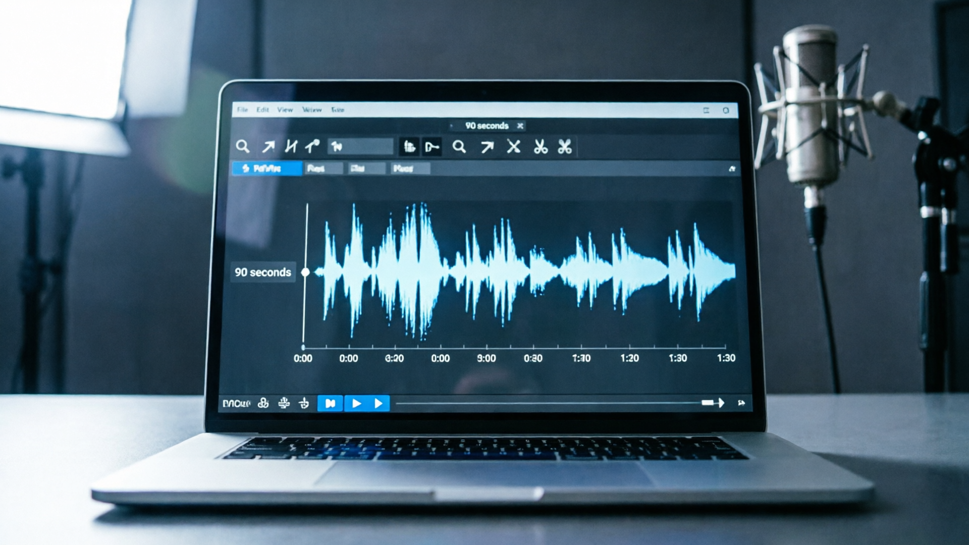 Uploading a voice sample to a waveform editor