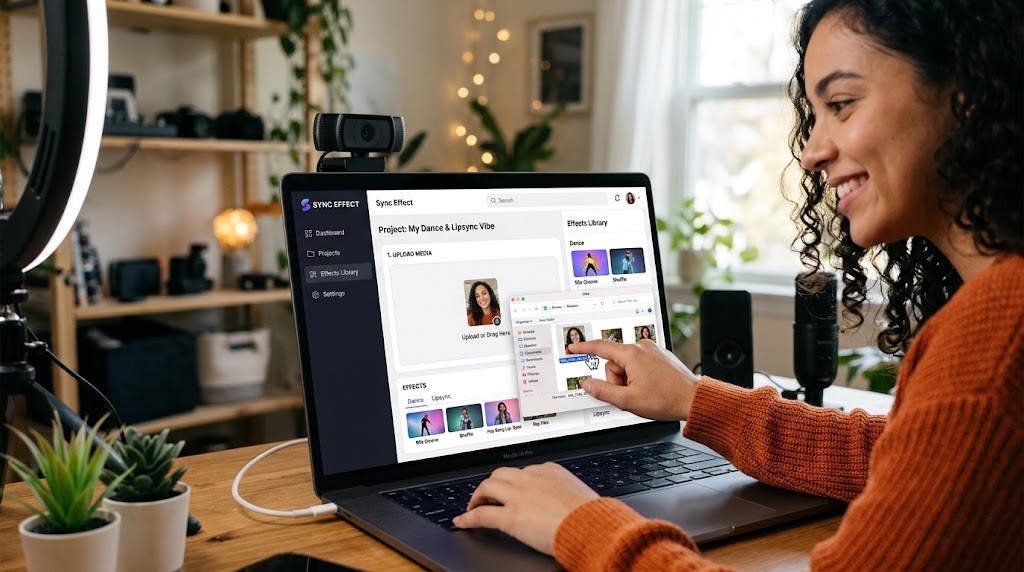 Creator UI uploading photo into AI effects presets
