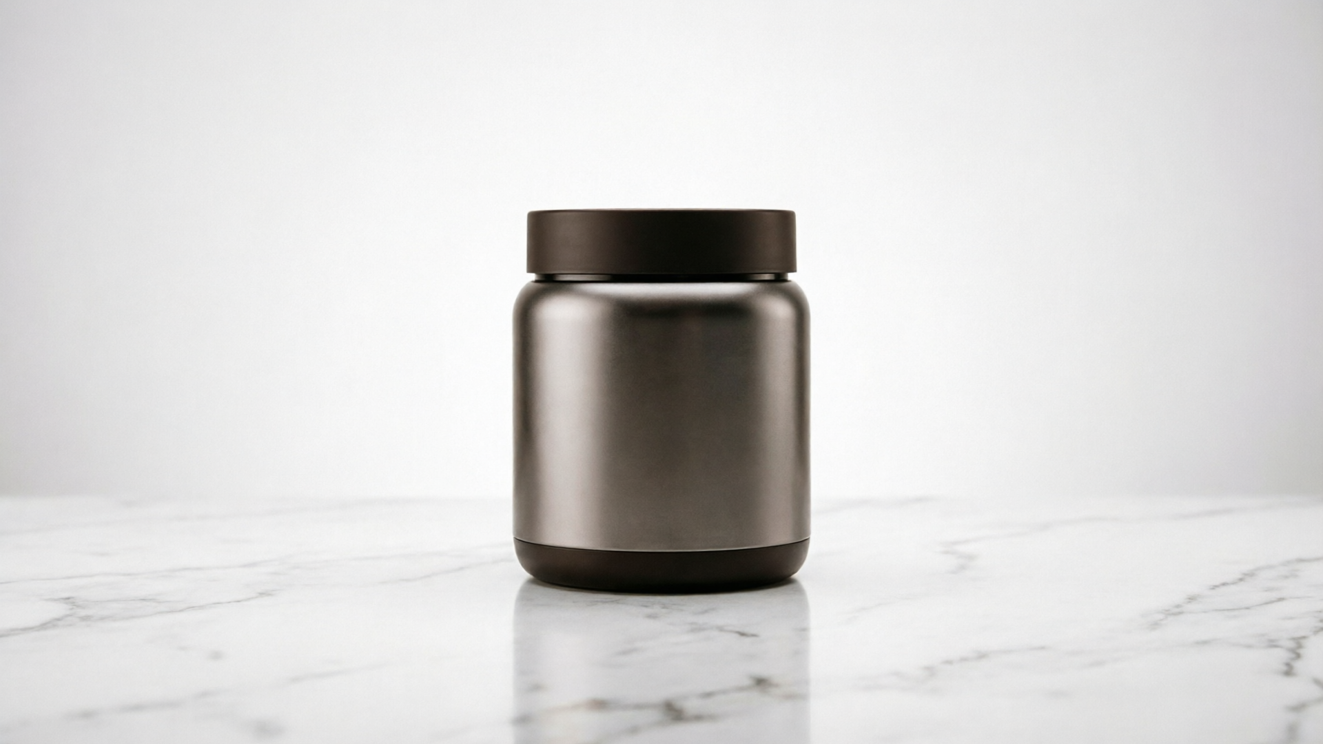Isolated product still on a clean tabletop with soft reflection