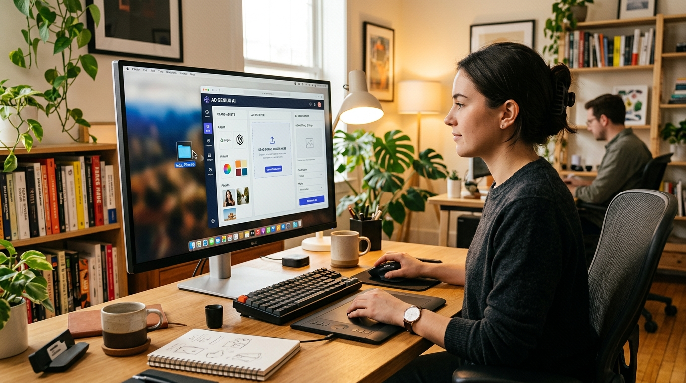 Designer importing brand assets into an AI tool