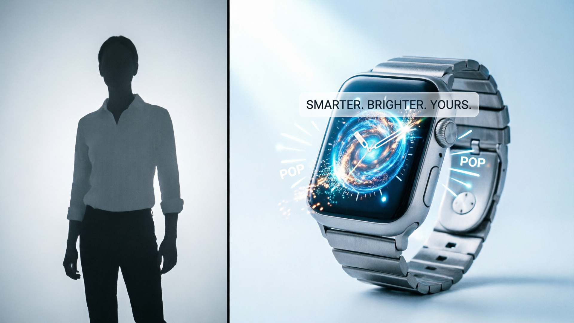 Split-frame comparison showing product advantages