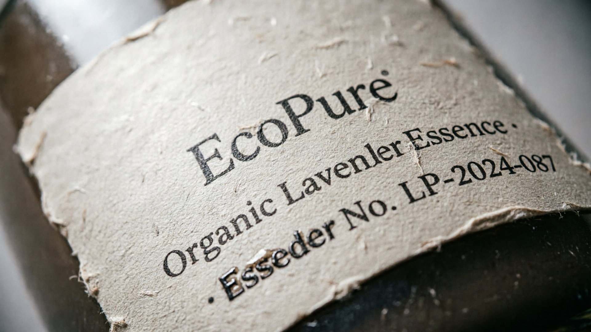 Macro close-up of product label and texture