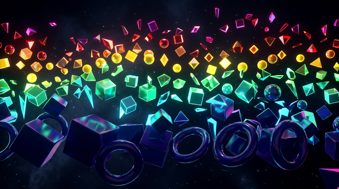 Floating geometric audio visualizer pulsing to bass