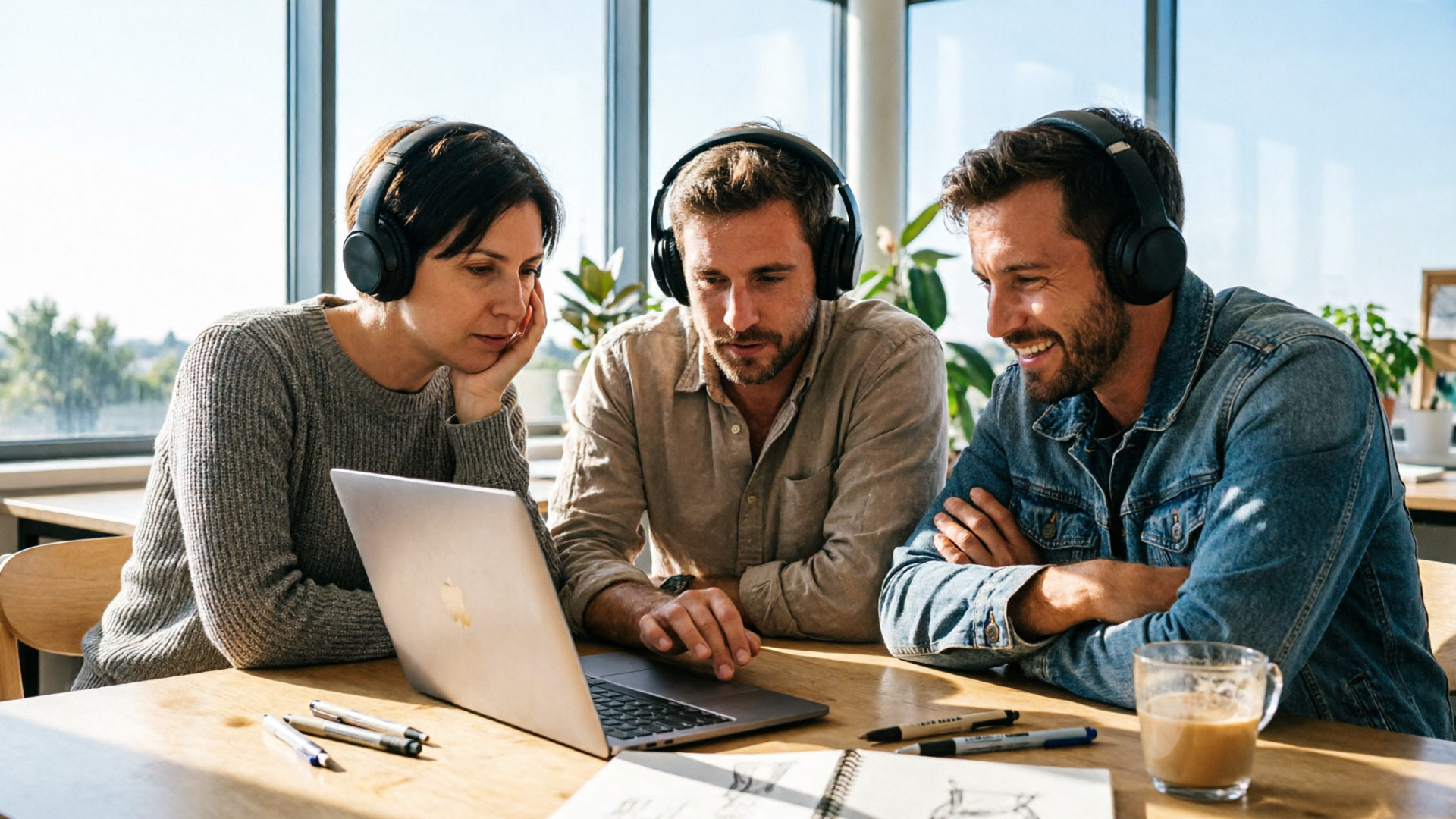 Creators listening and evaluating audio