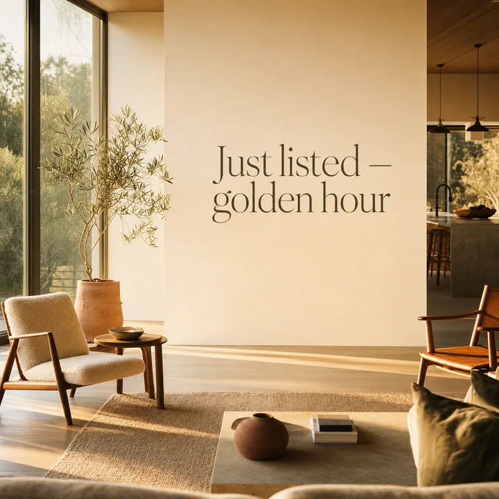 Just listed — golden hour