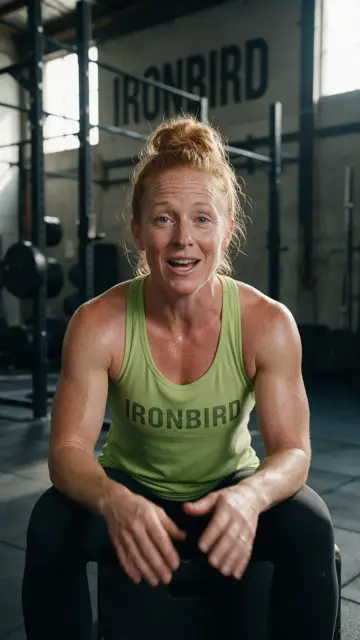 Personal trainer talking to camera on the gym floor at Ironbird Fitness