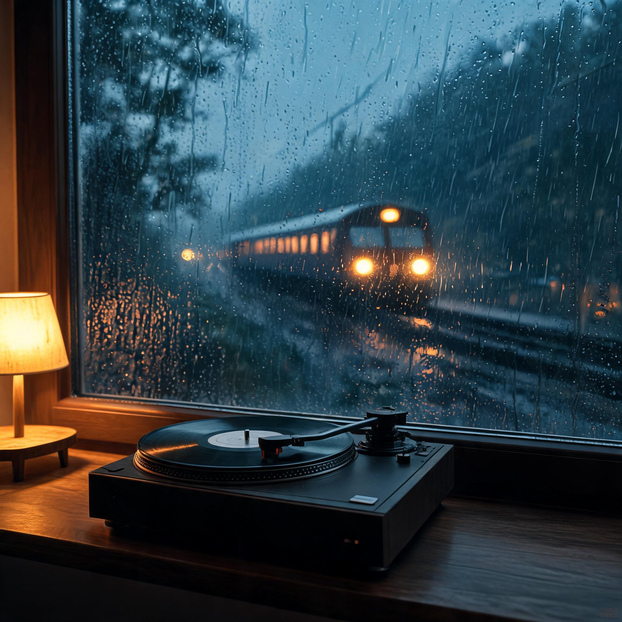 AI-generated album cover for Rainy Window Lo-Fi