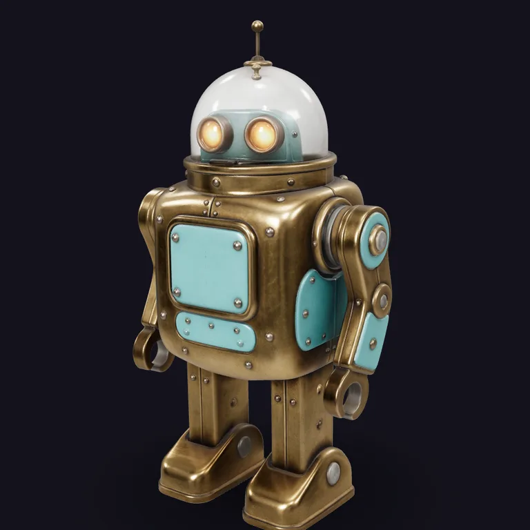 Hi3D 3.0 result for Brass toy robot