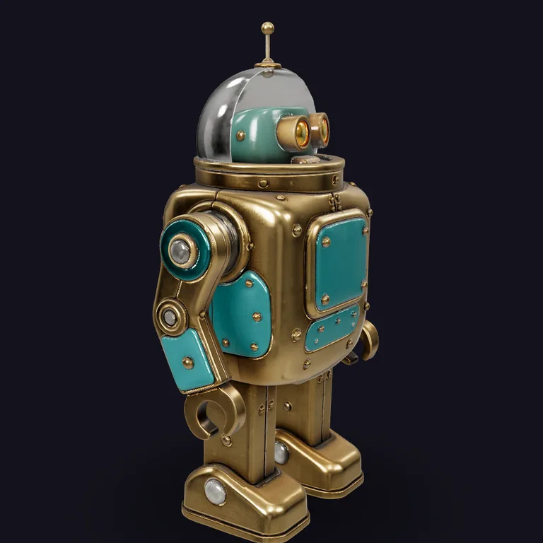 Tripo 3.1 result for Brass toy robot