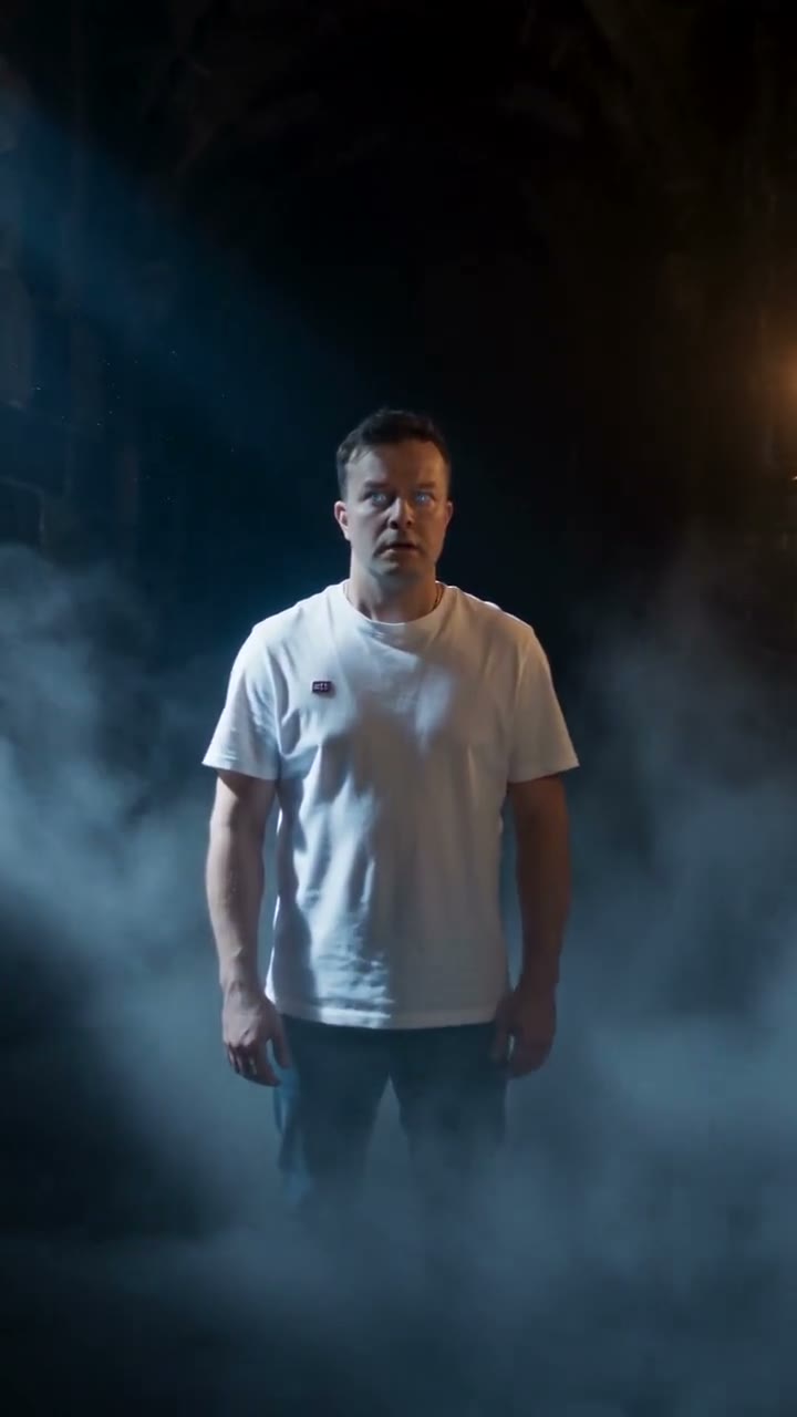 Fog Roll AI video effect — fog floods the floor and the light goes cold