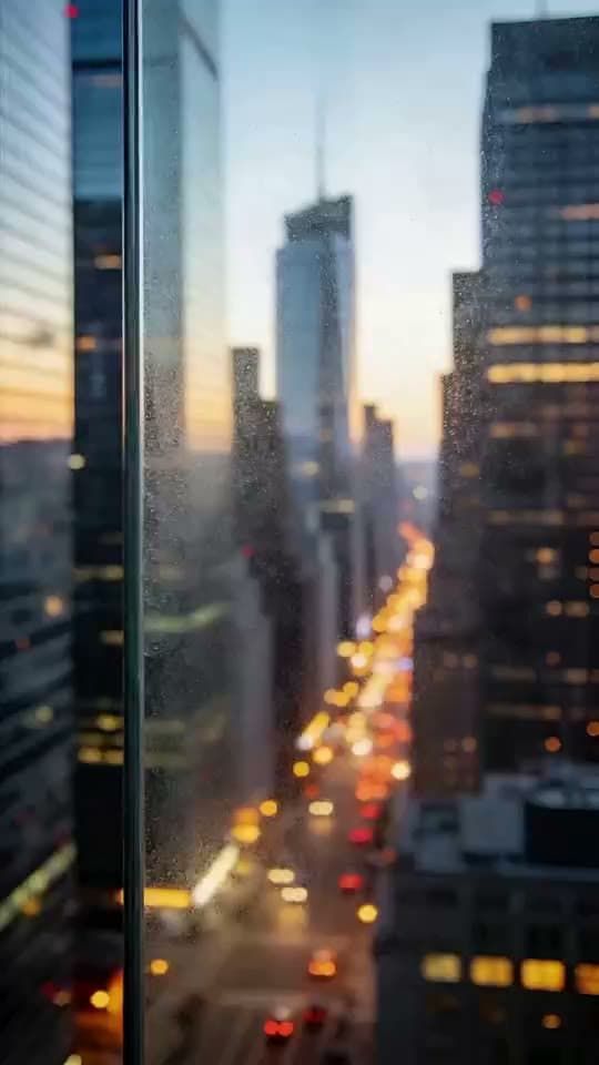 Shatter AI video effect — glass breaks outward and the camera passes through