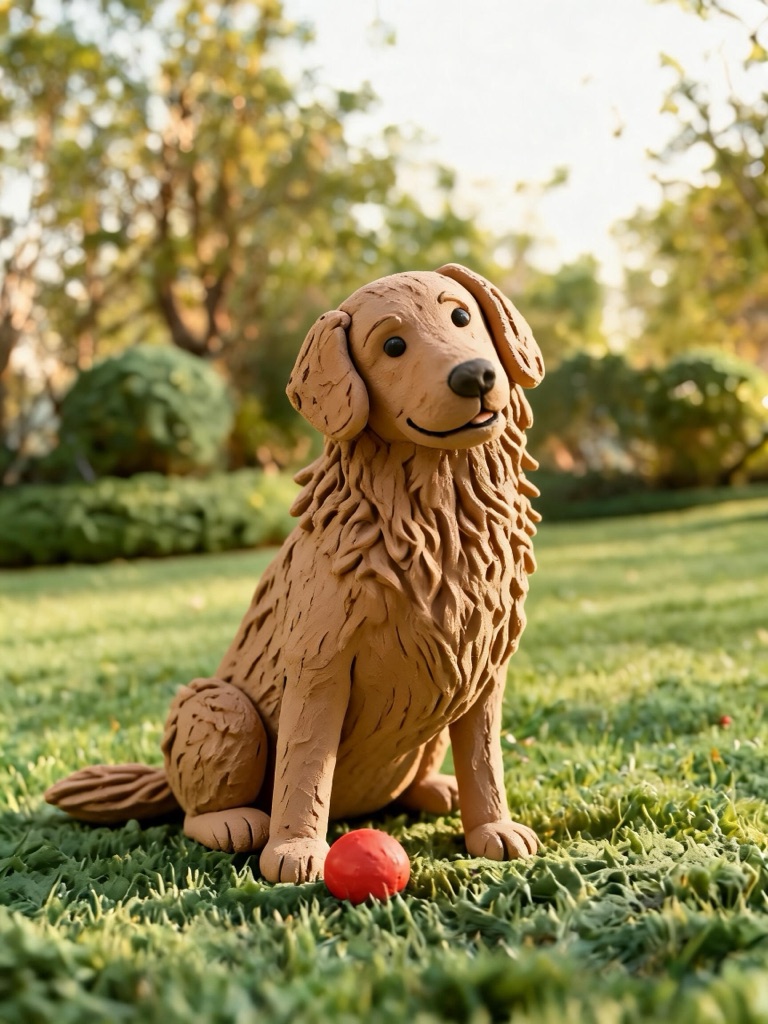AI-generated 3d claymation version of the pet example above