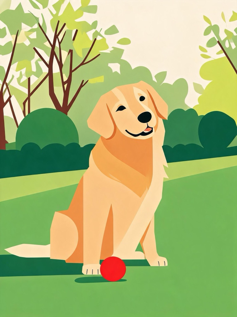 AI-generated flat vector version of the pet example above