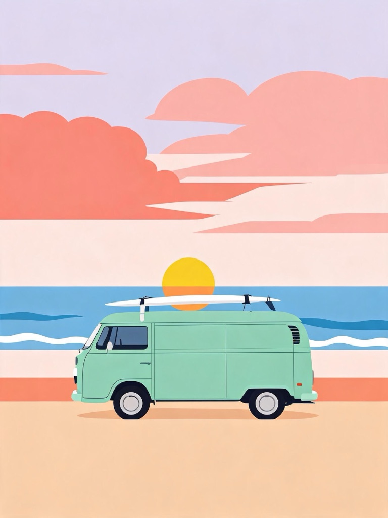 AI-generated flat vector version of the object example above