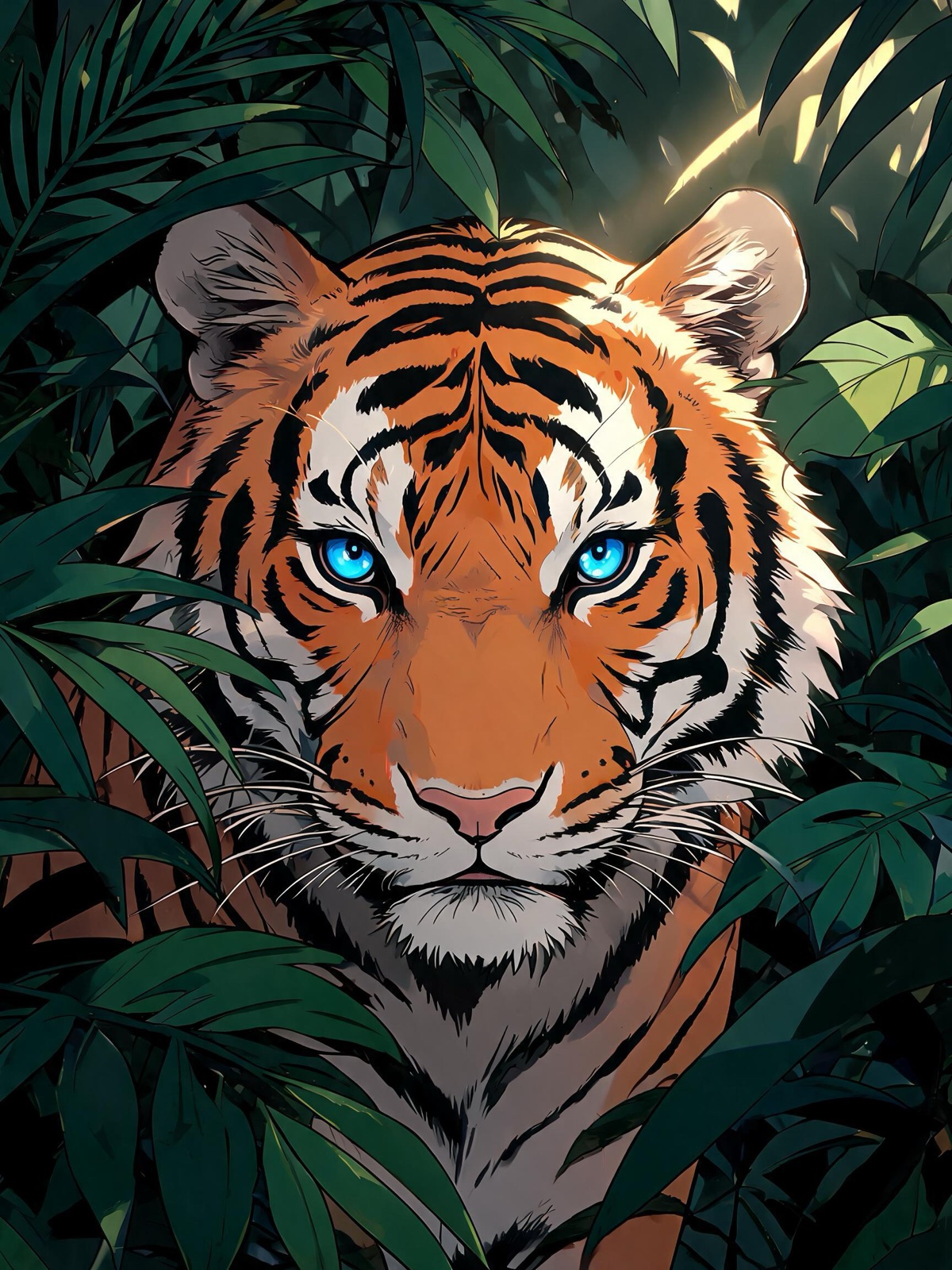 AI-generated image: Anime Tiger Portrait